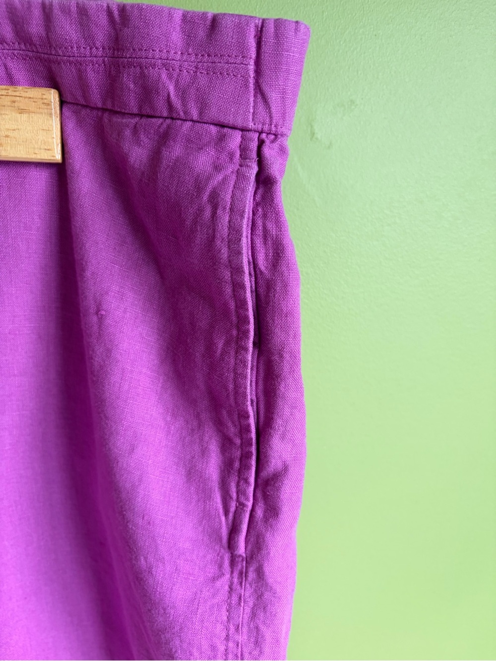 J.Jill Cropped Wide Leg Women’s Magenta Linen Pants - Picture 2 of 5